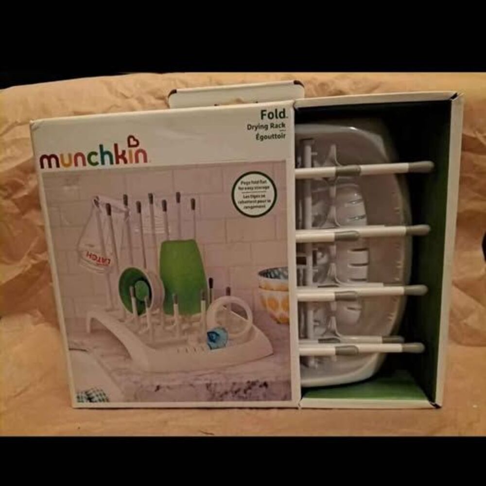 Munchkin Fold Baby Bottle Drying Rack White New In Sealed Box